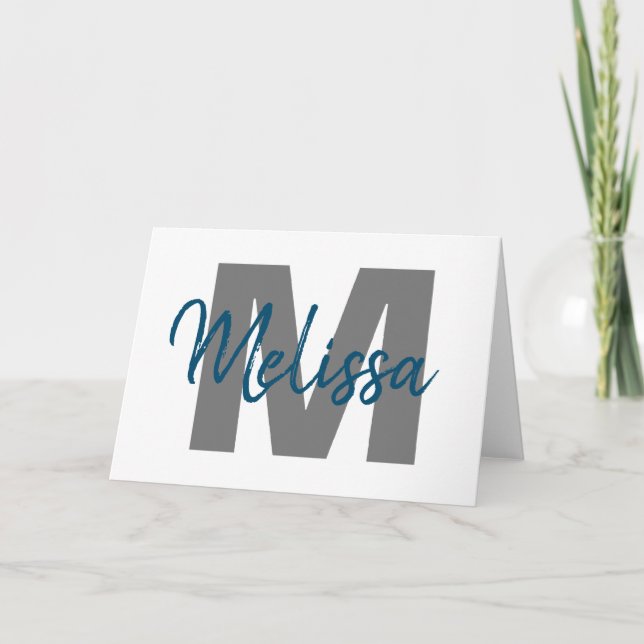 Personlig Monogram Kort (Framsida)