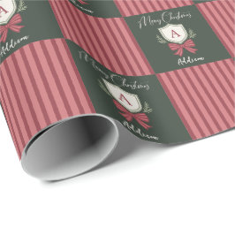 Personlig monogram kranssling jul presentpapper