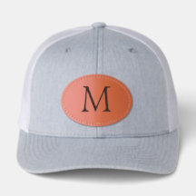 Personlig monogram läderlapp justerbar hatt