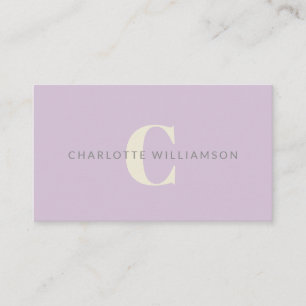 Personlig Monogram Lavender Snyggt Office Visitkort