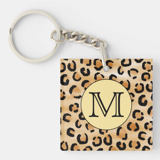 Personlig Monogram Leopard Skriv ut Mönster. (Framsidan)