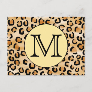 Personlig Monogram Leopard Skriv ut Mönster. Vykort
