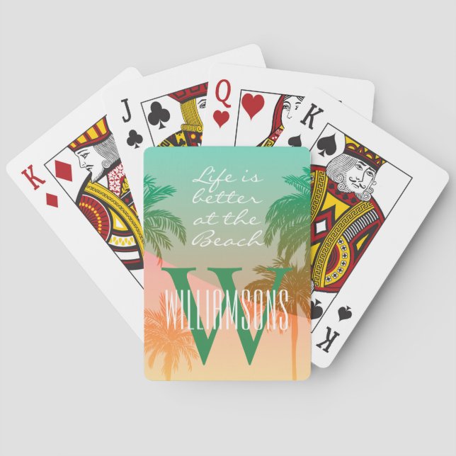 Personlig Monogram Life är bättre i Beach Casinokort (Baksidan)
