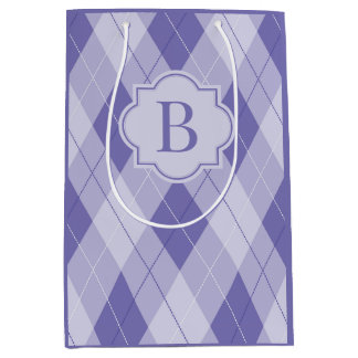 Personlig Monogram Lila Lilac Argyle