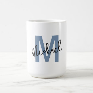 Personlig monogram "M" med namnet Michael –  Kaffemugg