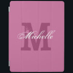 Personlig, monogram magnetiskt ipad cover | Rosa iPad Skydd<br><div class="desc">Personlig,  monogram magnetiskt ipad cover | Rosa. Anpassat namnskydd med brev med monogrammet. Skripttext för vintage och elegant. Fin presentidé för födelsedag eller jul. Lämpliga för manar kvinnor och barn.</div>