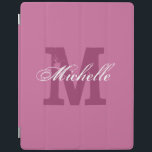 Personlig, monogram magnetiskt ipad cover | Rosa iPad Skydd<br><div class="desc">Personlig,  monogram magnetiskt ipad cover | Rosa. Anpassat namnskydd med brev med monogrammet. Skripttext för vintage och elegant. Fin presentidé för födelsedag eller jul. Lämpliga för manar kvinnor och barn.</div>