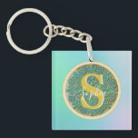 Personlig Monogram Mandala Guld och Blue<br><div class="desc">Denna sjudande och fängslande manalameditationens yoga illustration är perfektens val för en mängd olika kreativ och gåvor. Med sin invecklade design och färgstarka bakgrund ger den en känsla av lugn och harmoni till alla utrymmen. Oavsett om du vill använda den för konstutskrifter, t-shirts eller andra personliger kommer den här designen...</div>