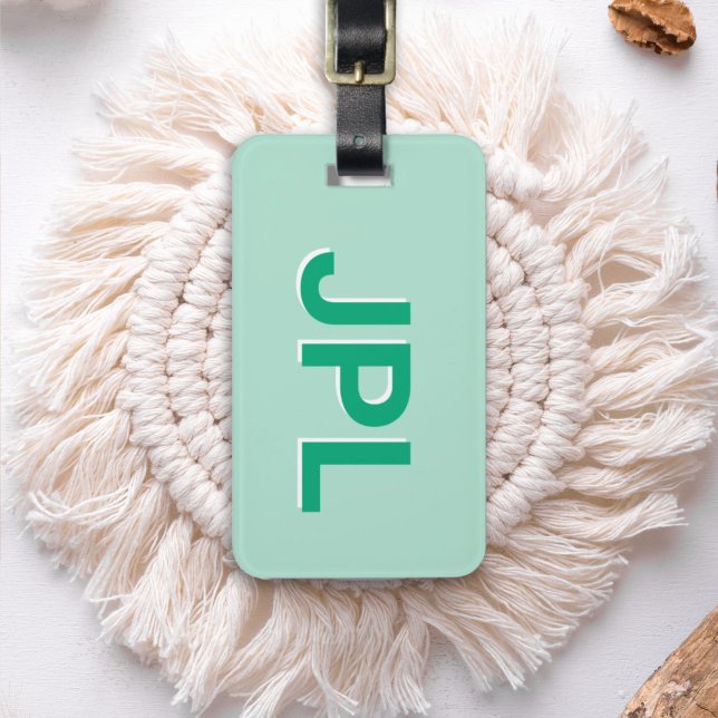 Personlig monogram med förbokstav - Preppy Bagagebricka (Skapare uppladdad)