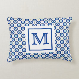 Personlig monogram Modernt Ögonskicks-mönster Prydnadskudde