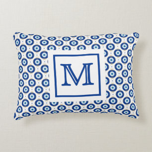 Personlig monogram Modernt Ögonskicks-mönster Prydnadskudde