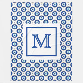 Personlig monogram Modernt ont öga-mönster Fleecefilt