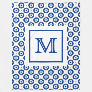 Personlig monogram Modernt ont öga-mönster Fleecefilt