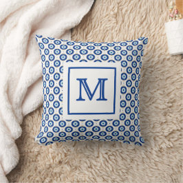 Personlig monogram modernt ont ögon-mönster  kudde