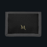 Personlig Monogram Mönster Trifold Nylon Wallet<br><div class="desc">Anpassningsbar,  personlig,  modern coola svart kontrollerad mönster monogram,  tålig,  klassisk,  trefaldig nylonplånbok,  med fullt-längdficka,  två fickor med kredit-kort och ID-kortfönster. Skriv bara in ditt inledande/monogram för att anpassa det. Gör en underbar anpassningsbar,  personlig för födelsedag,  bröllop,  årsdag,  fars dag,  helgdagar,  julklappar med mera.</div>