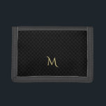 Personlig Monogram Mönster Trifold Nylon Wallet<br><div class="desc">Anpassningsbar,  personlig,  modern coola svart kontrollerad mönster monogram,  tålig,  klassisk,  trefaldig nylonplånbok,  med fullt-längdficka,  två fickor med kredit-kort och ID-kortfönster. Skriv bara in ditt inledande/monogram för att anpassa det. Gör en underbar anpassningsbar,  personlig för födelsedag,  bröllop,  årsdag,  fars dag,  helgdagar,  julklappar med mera.</div>
