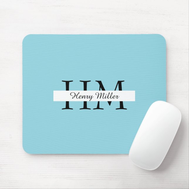 Personlig Monogram Mousepad | Anpassningsbar Initi Musmatta (Med mus)