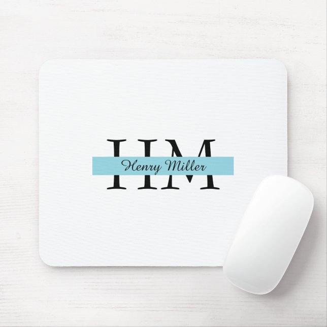 Personlig Monogram Mousepad | Anpassningsbar Initi Musmatta (Med mus)
