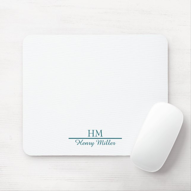 Personlig Monogram Mousepad-Anpassningsbar Initial Musmatta (Med mus)