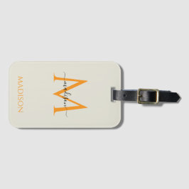 Personlig monogram & namn bagagebricka