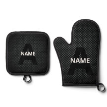 Personlig Monogram Namn Black and White Struktur