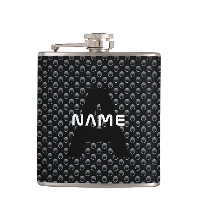 Personlig Monogram Namn Black and White Struktur Fickplunta (Framsidan)
