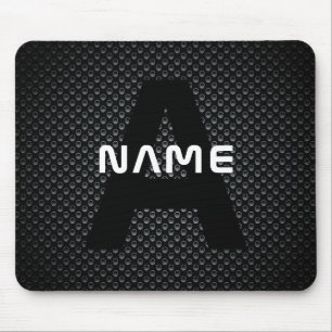 Personlig Monogram Namn Black and White Struktur Musmatta