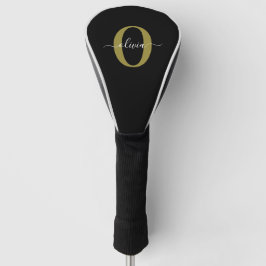Personlig Monogram Namn Black White Guld