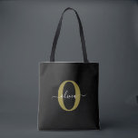 Personlig Monogram Namn Black White Guld Tygkasse<br><div class="desc">Den här elegantens monogram- och snyggt-manusförfattaren namn kan ges som en gåva till en födelsedag, bröllop, möhippa, årsdag, Mors dag eller vilken tillfälle som helst. Det kan vara personlig med människans initialtid och namn. Du kan ändra teckensnitt, teckensnitt färg, storlekt teckensnitt och bakgrund färg med Verktyg i Design. Teckensnittet storlekt...</div>