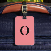 Personlig Monogram Namn Black White-Rosa