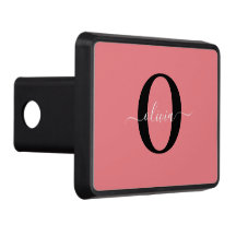 Personlig Monogram Namn Black White-Rosa