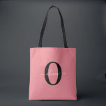 Personlig Monogram Namn Black White-Rosa Tygkasse<br><div class="desc">Den här elegantens monogram- och snyggt-skriptutformningen namn kan ges som en gåva till en födelsedag, Mors dag eller tillfälle. Det kan vara personlig med människans initialtid och namn. Du kan ändra teckensnitt, teckensnitt färg, storlekt teckensnitt och bakgrund färg med Verktyg i Design. Teckensnittet storlekt måste minskas för J och Q...</div>