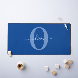 Personlig Monogram Namn Blue White
