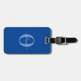 Personlig Monogram Namn Blue White Bagagebricka