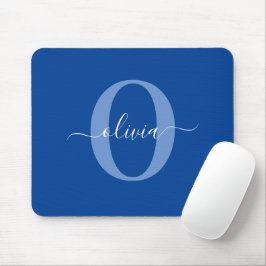Personlig Monogram Namn Blue White Musmatta