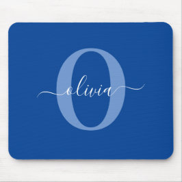Personlig Monogram Namn Blue White Musmatta