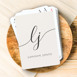 Personlig Monogram Namn Calligraphy-skript Casinokort