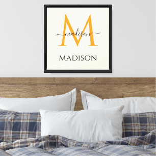 Personlig monogram & namn  canvastryck