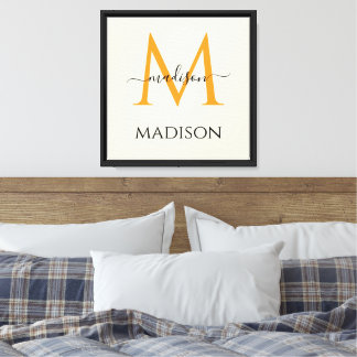 Personlig monogram & namn canvastryck