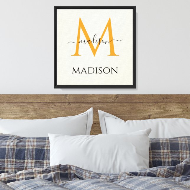 Personlig monogram & namn  canvastryck (Insitu (sovrum))
