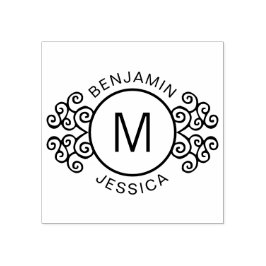 Personlig Monogram + Namn dekorativ Anpassningsbar Stämpel