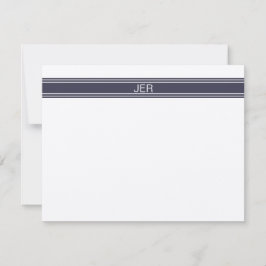 Personlig Monogram Namn Initialer Mörk blått Anteckningskort