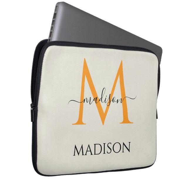Personlig monogram & namn  laptop fodral (Framsidan Höger)