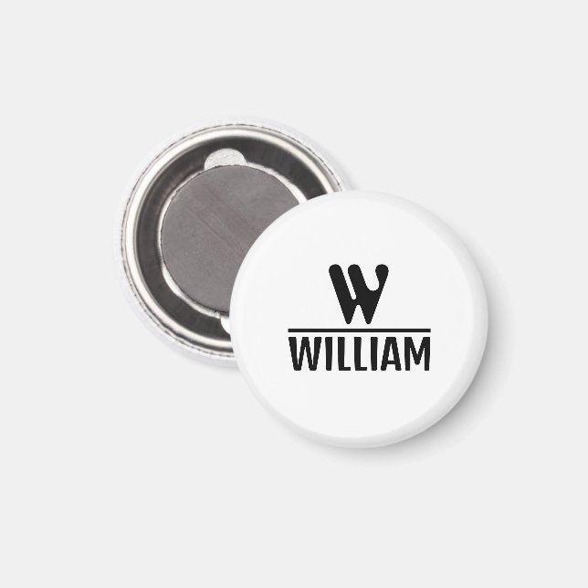 Personlig Monogram Namn Magnet (Front/Back)
