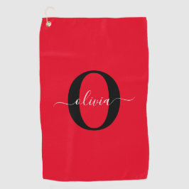 Personlig Monogram Namn Red Black White