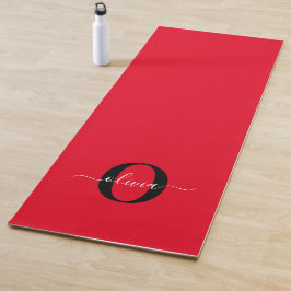 Personlig Monogram Namn Red Black White