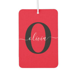 Personlig Monogram Namn Red Black White