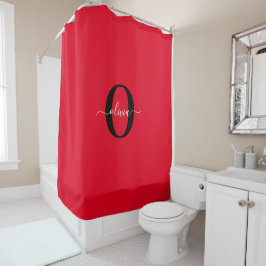 Personlig Monogram Namn Red Black White