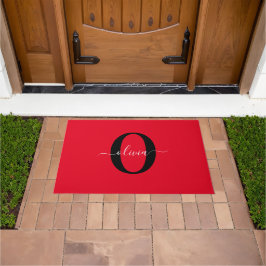 Personlig Monogram Namn Red Black White