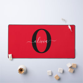 Personlig Monogram Namn Red Black White